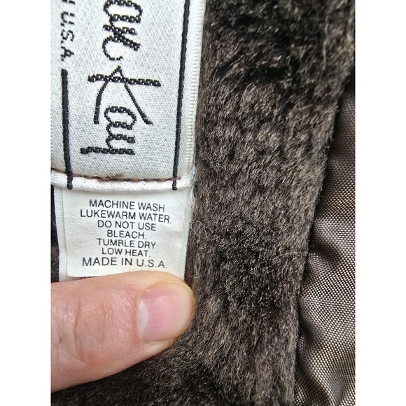 Herman Kay Dark Brown Faux Fur Vintage Button Down Lined Women's Coat USA - Picture 7 of 8
